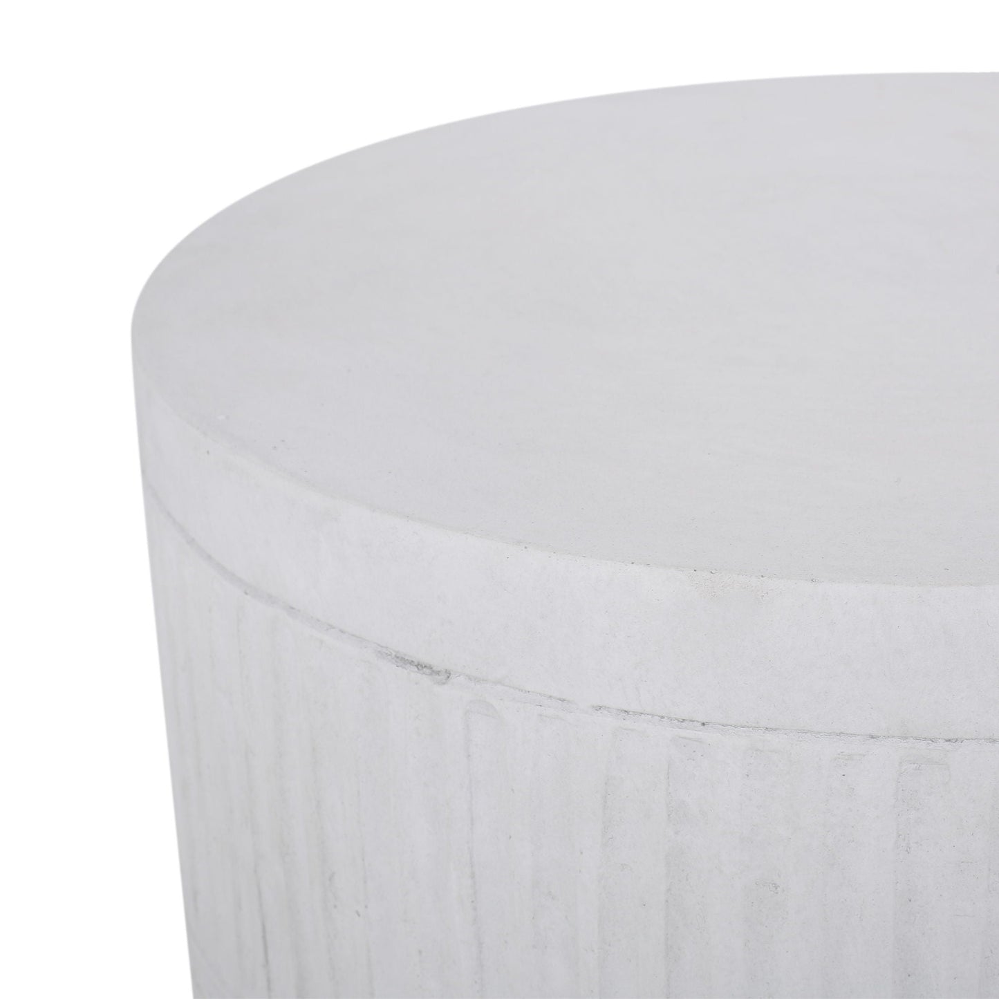 Antique White Patio End Table and Concrete Base