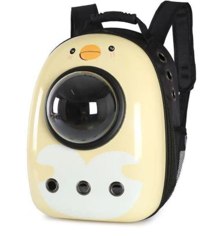 Pet Zen Space Bag pet carrier backpack in yellow beige with clear bubble window on Tampa Home & Garden Store