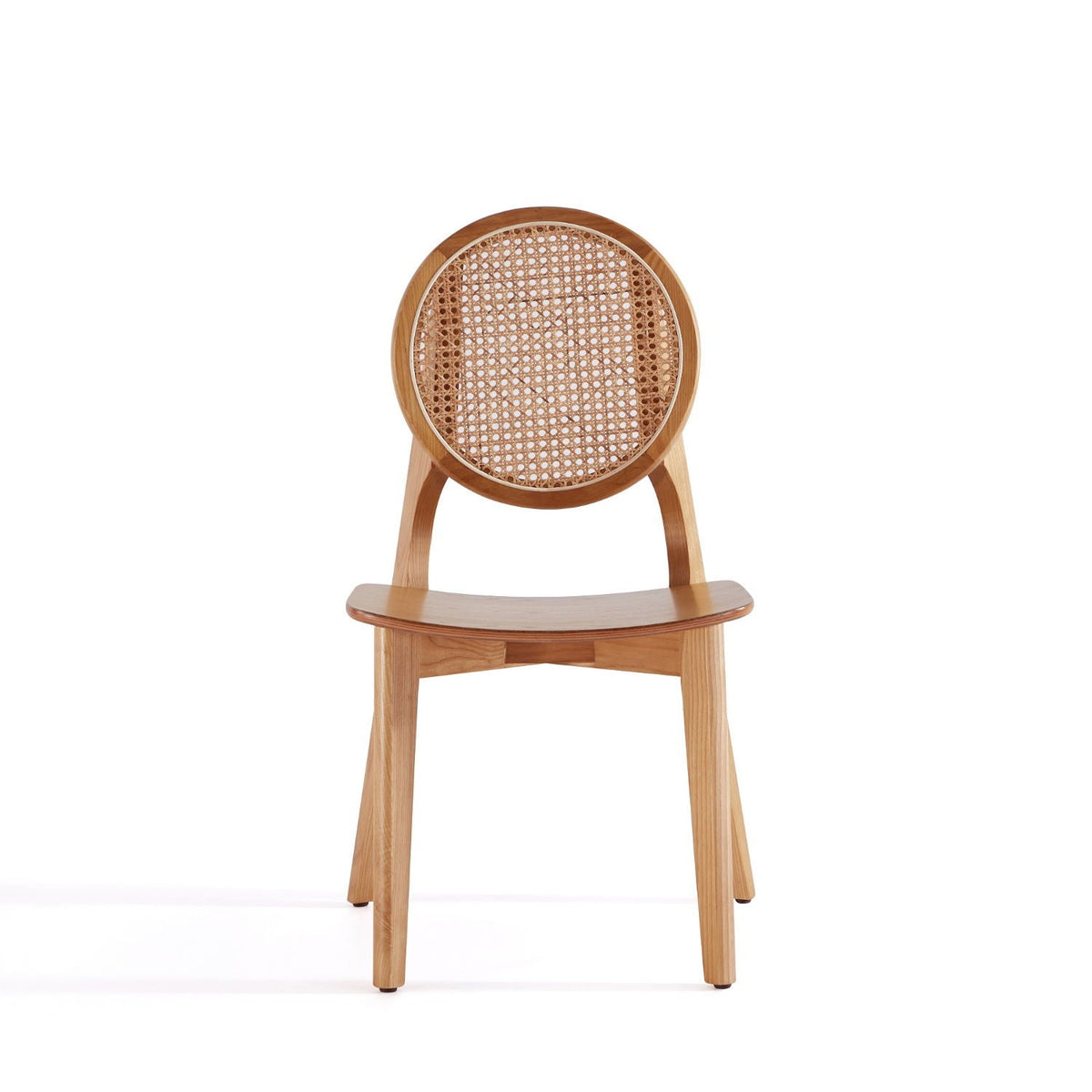HouseOfZazla rattan cane backrest dining chair set, light brown solid wood frame on Tampa Home & Garden Store