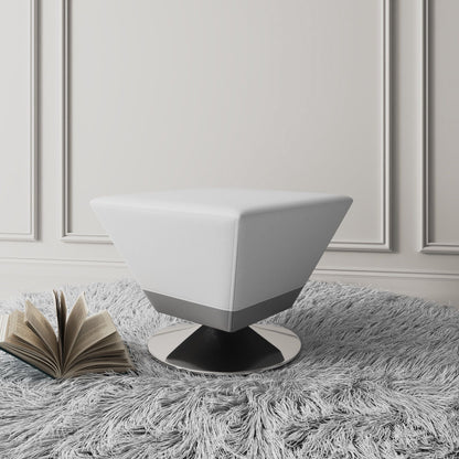Diamond Accent Ottoman white rectangular ottoman with pedestal base on Tampa Home & Garden Store