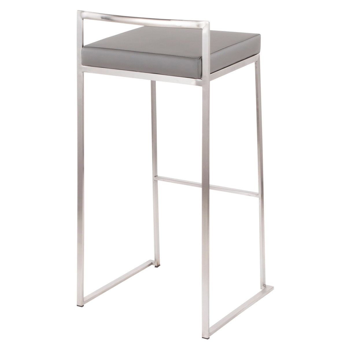 Contemporary stackable barstool set by HouseOfZazla with padded gray seat and chrome frame on Tampa Home & Garden Store