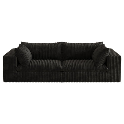 Y137 Modular Black Sofa With a Feather Fill