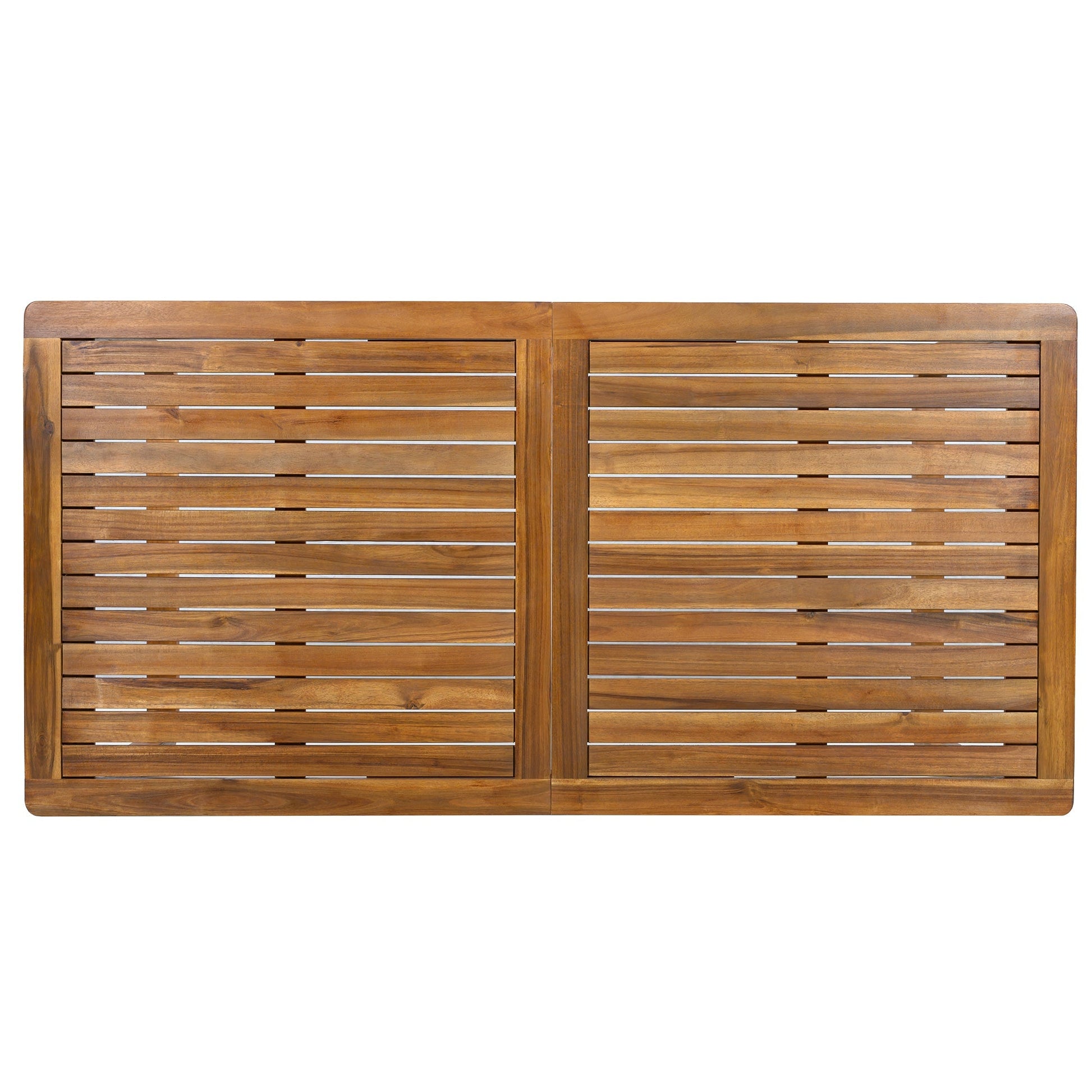 7 Piece Patio Dining Set outdoor wooden slatted furniture in warm brown on Tampa Home & Garden Store