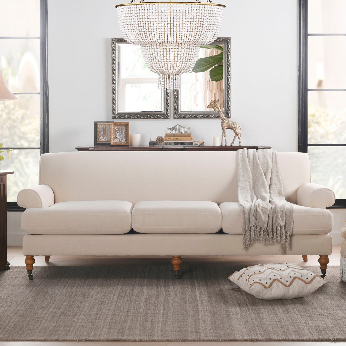 Modern Alana Lawson and Three Cushion Sofa