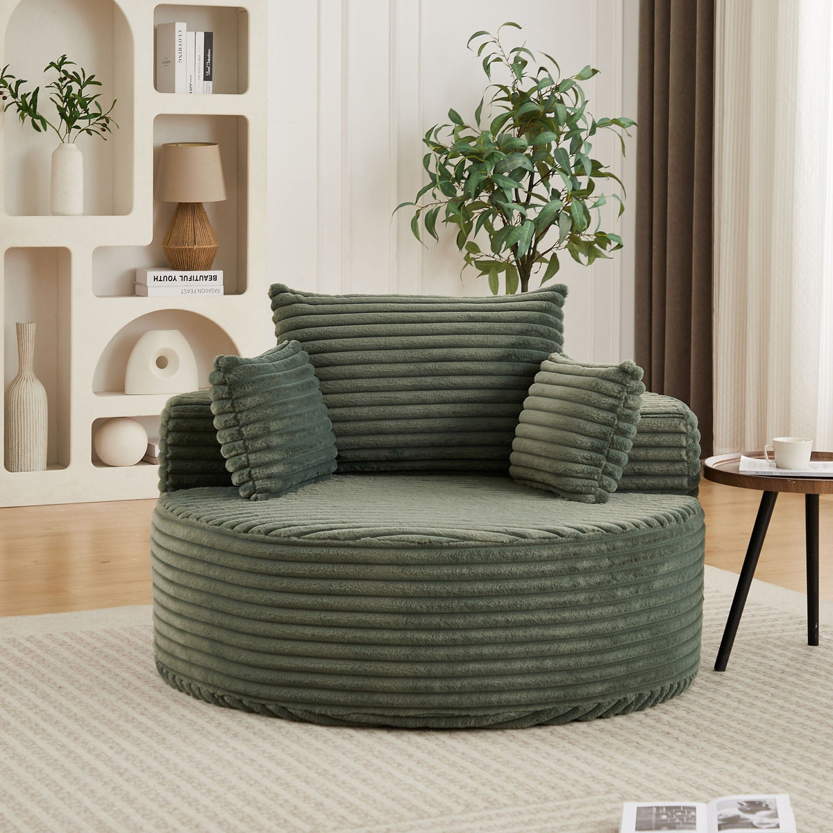 Modern single sofa with a backrest pillow
