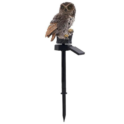 Solar Owl Garden Light With Stand and Solar Base