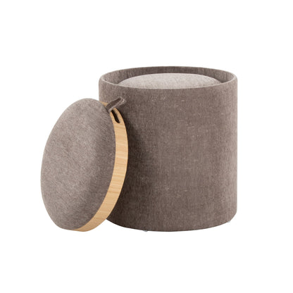 Contemporary nesting ottoman set with flip tray top in taupe fabric, 2-piece HouseOfZazla on Tampa Home & Garden Store