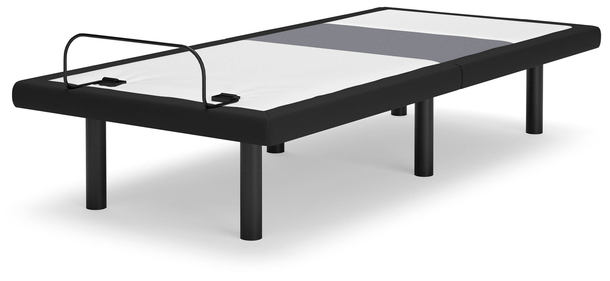 Adjustable bed base in black fabric with lumbar support by Unique Piece Furniture with legs on Tampa Home & Garden Store