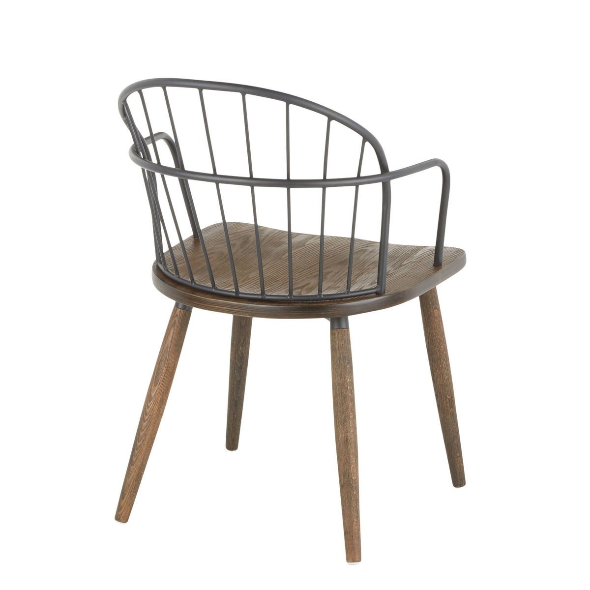 Farmhouse spindle-back office chair dark brown finish with wood seat on Tampa Home & Garden Store