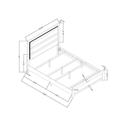 Carlos modern design LED bed by HouseOfZazla isometric platform bed with LED headboard on Tampa Home & Garden Store