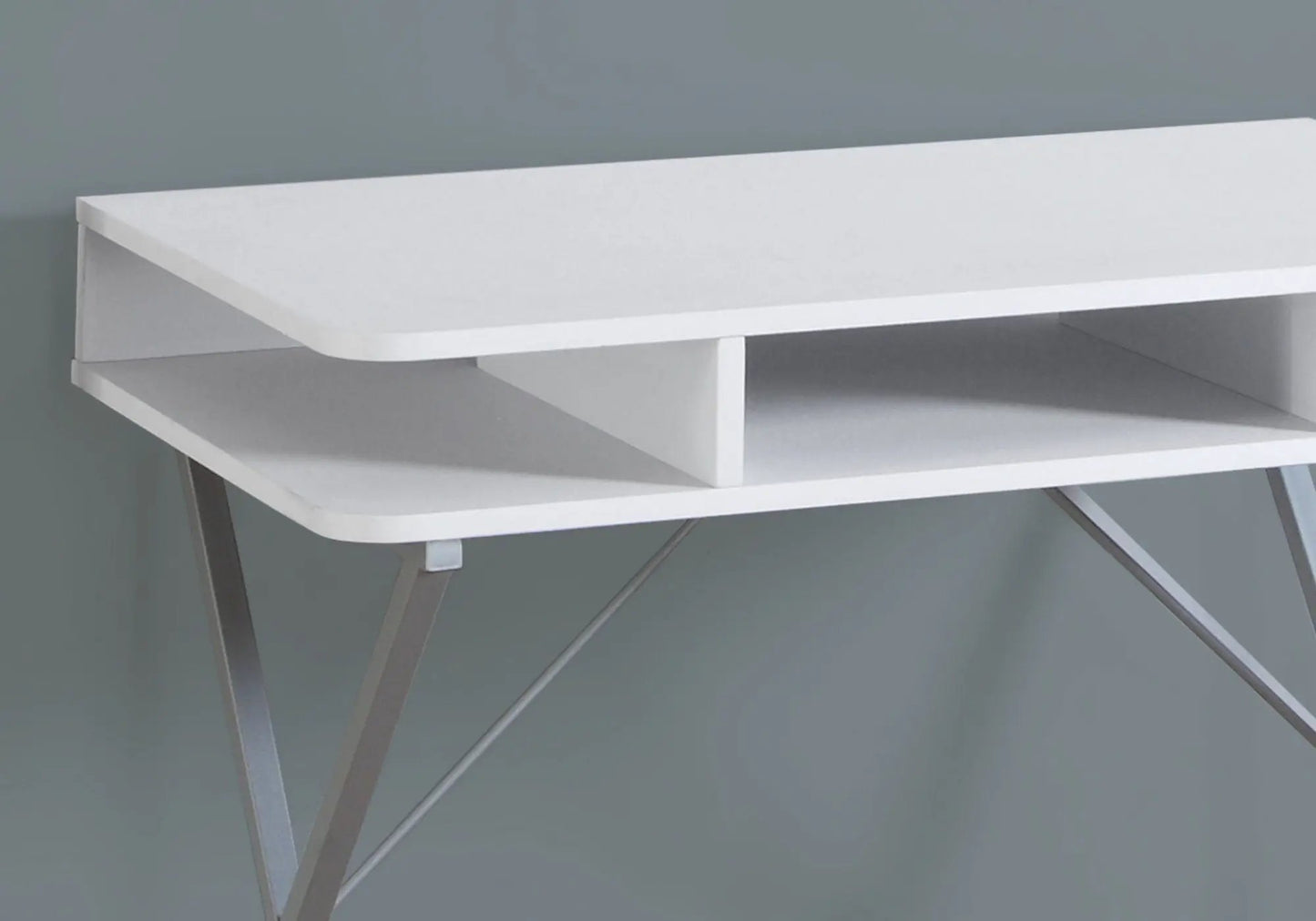 Computer desk white with upper shelf and lower storage, modern design Unique Piece Furniture on Tampa Home & Garden Store