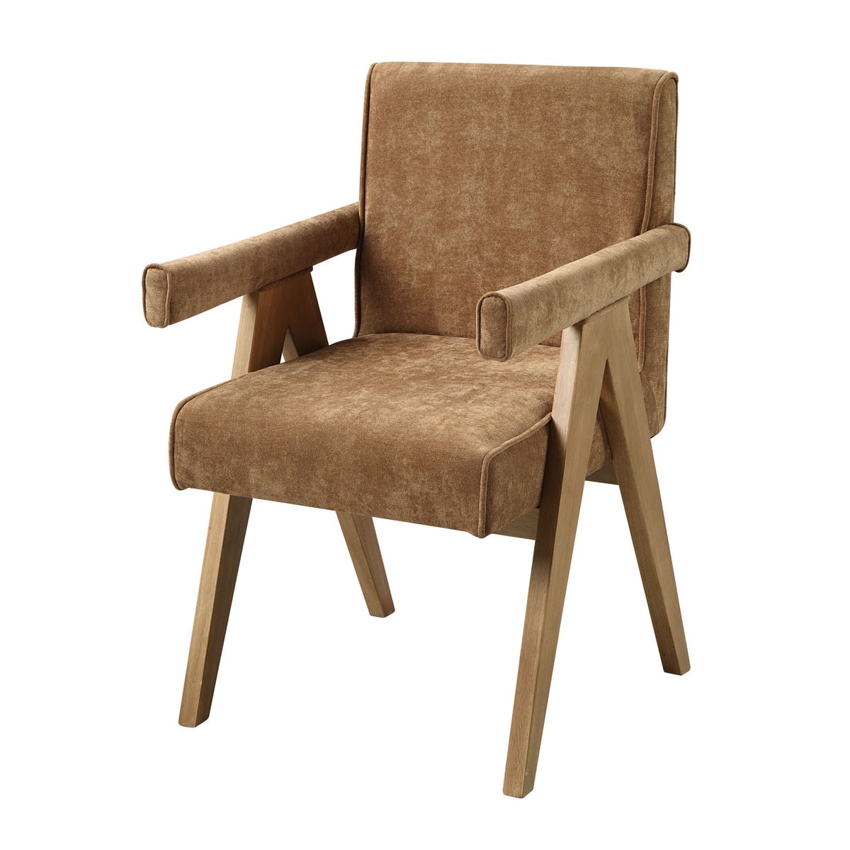 Zoey Arm Chair Set in chocolate chenille upholstery with wood legs HouseOfZazla on Tampa Home & Garden Store