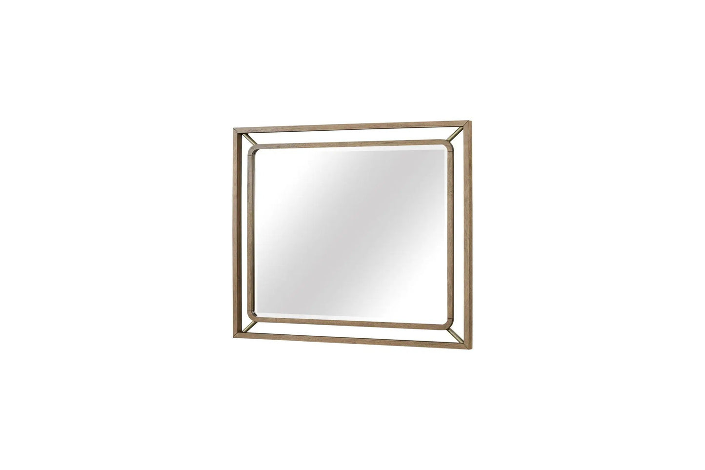 Mirror Light Brown Finish for Dresser Mounted