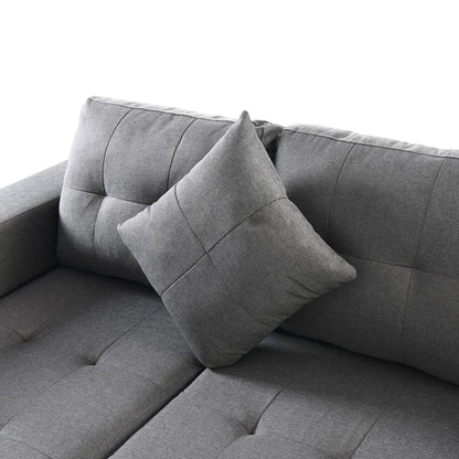 Modern gray fabric sectional sofa with tufted cushions and L-shaped chaise, 4-seat on Tampa Home & Garden Store