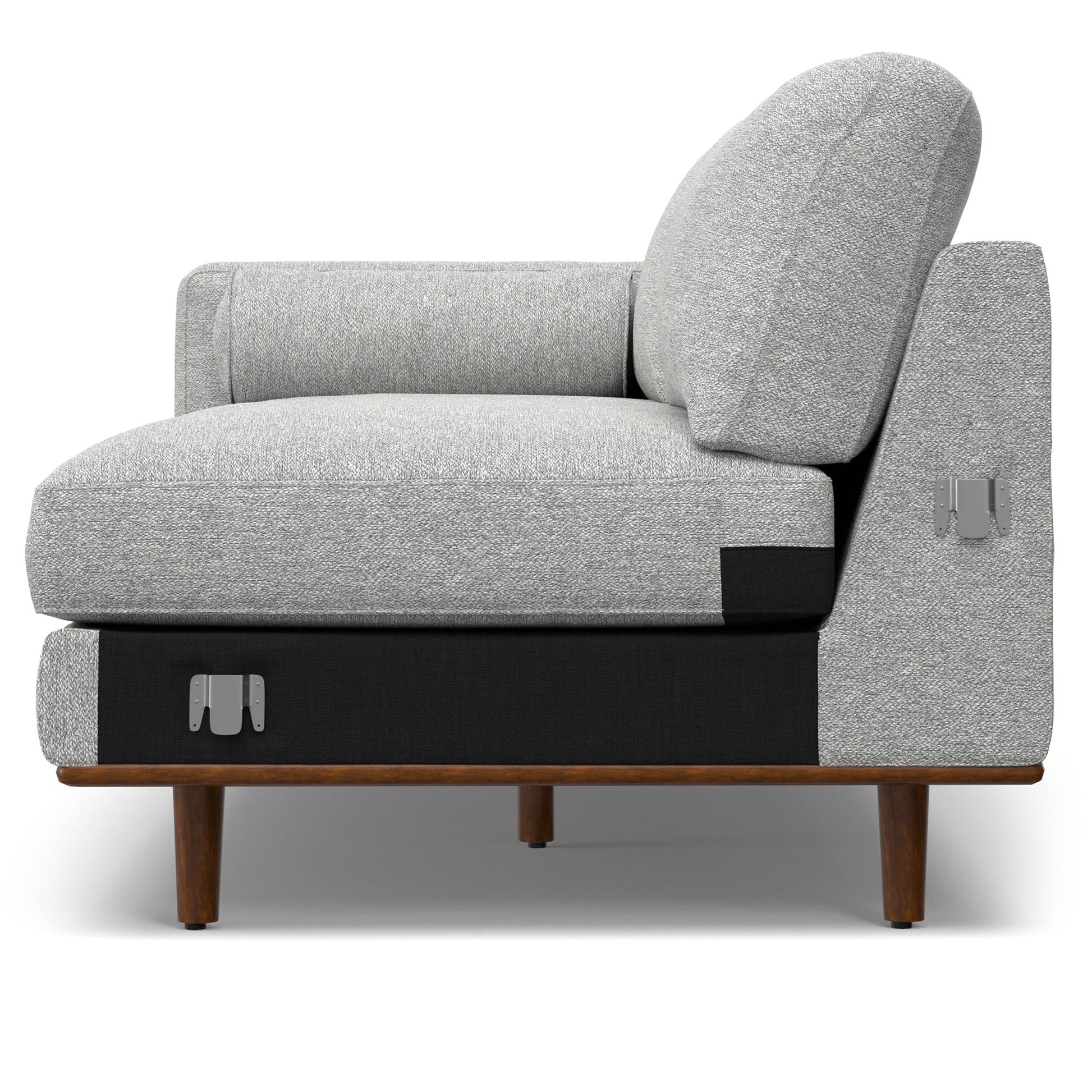 Morrison Upholstered Sectional Sofa, gray textured fabric, stationary, HouseOfZazla on Tampa Home & Garden Store