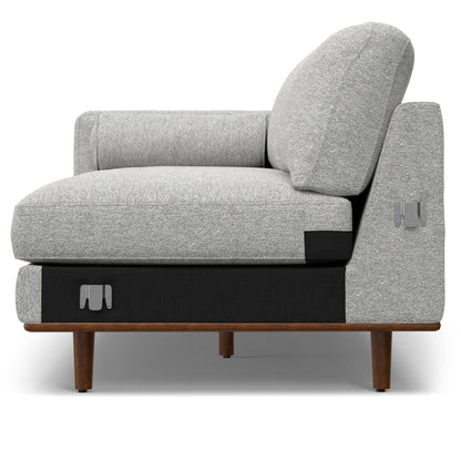 Morrison Upholstered Sectional Sofa, gray textured fabric, stationary, HouseOfZazla on Tampa Home & Garden Store