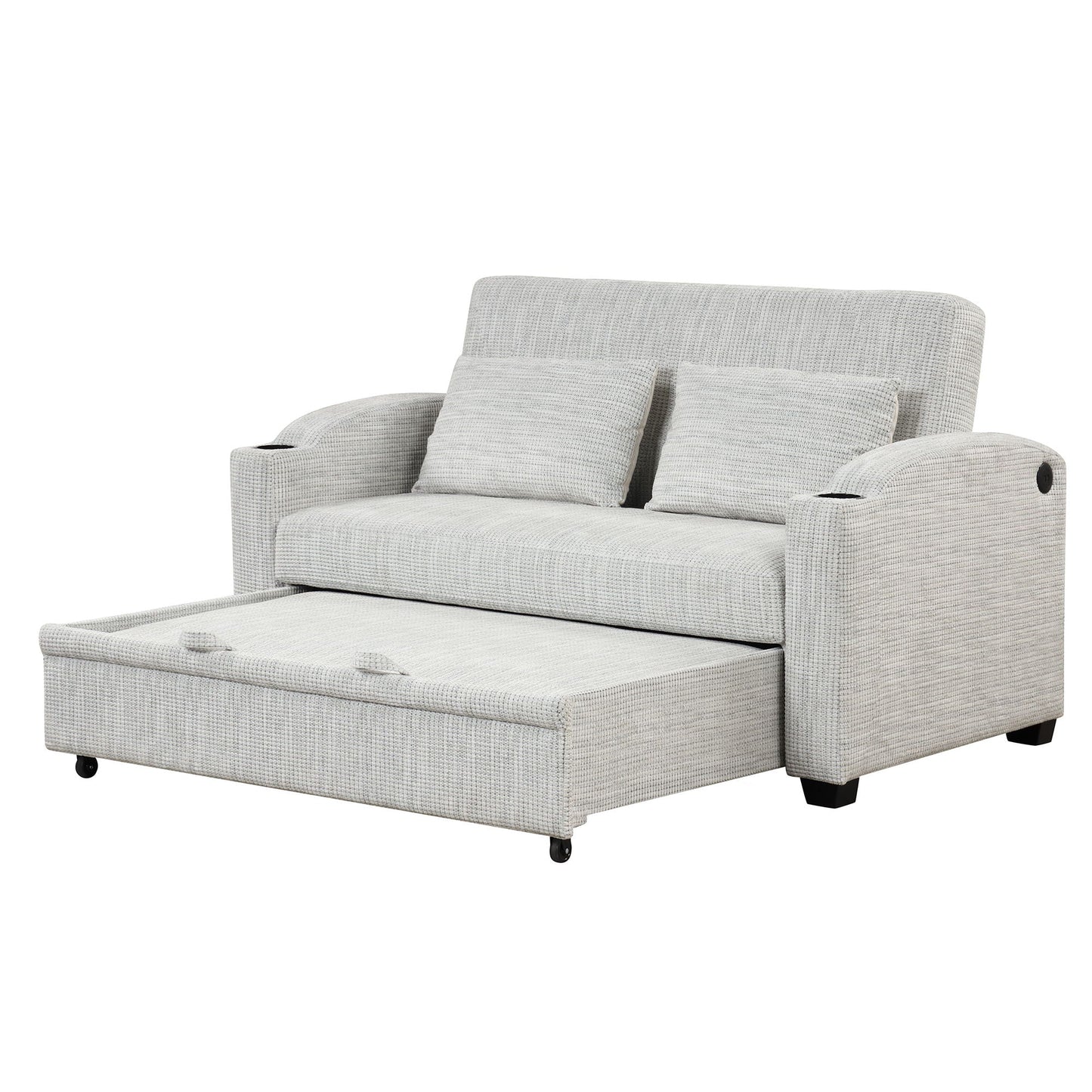 Convertible Sofa With Usb And Adjustable Backrest