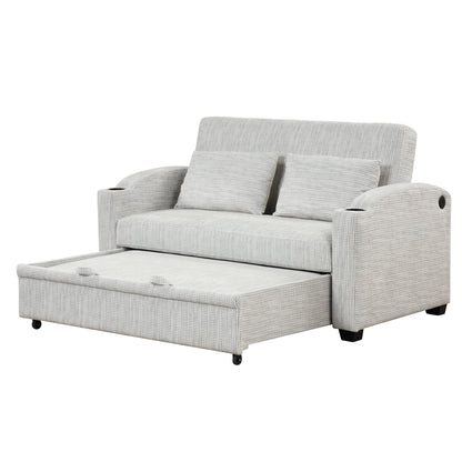 Convertible Sofa With Usb And Adjustable Backrest