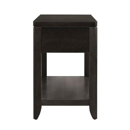 Elegant Wood End Table with Drawer and Shelf
