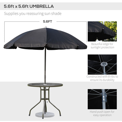 Outdoor Patio Dining Set with Folding Chairs