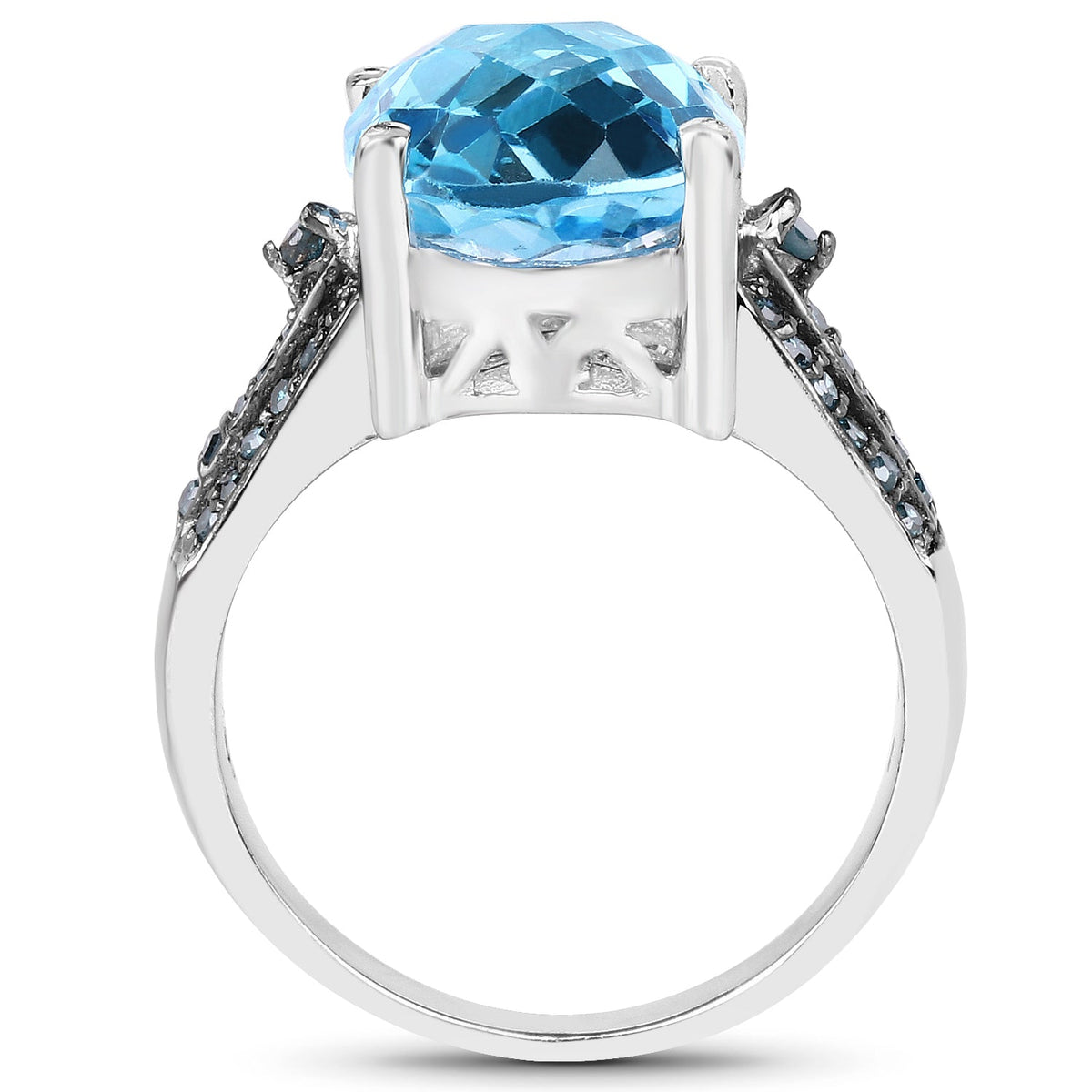 Ring 5.51ct Baby Swiss Blue Topaz and blue diamonds in .925 sterling silver by Bids.com on Tampa Home & Garden Store