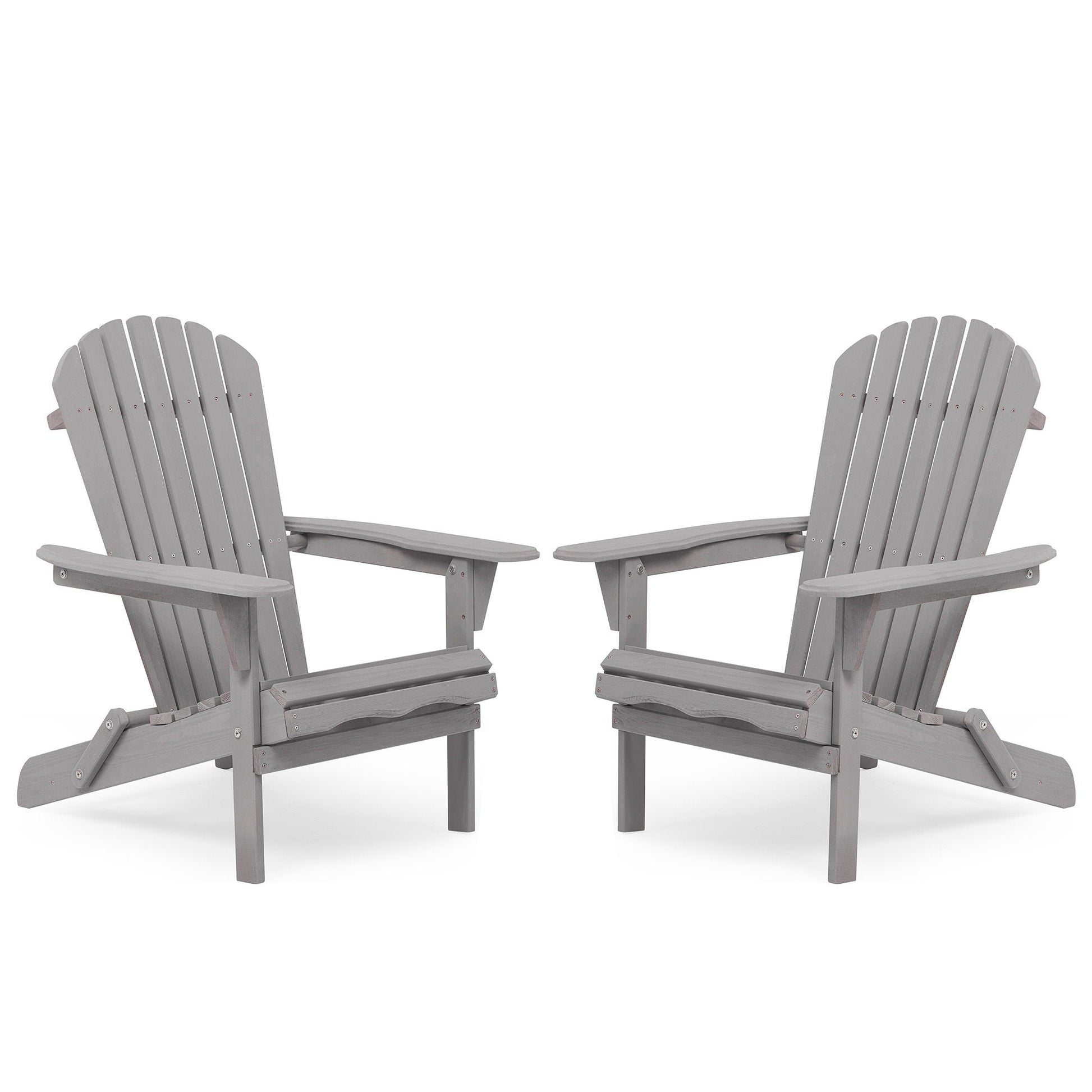Two cedar Adirondack folding lounge chairs in gray finish by Unique Piece Furniture on Tampa Home & Garden Store