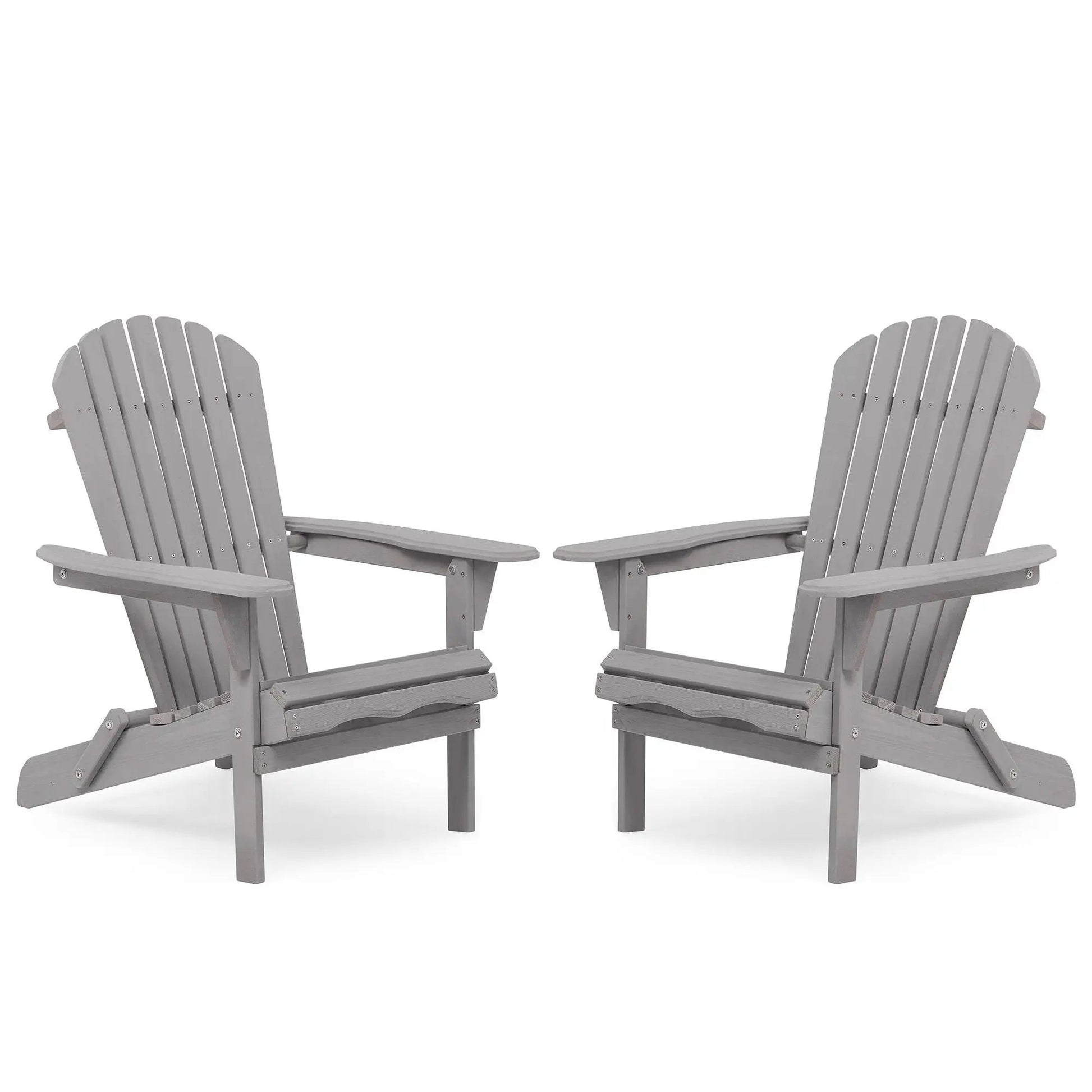 Folding Adirondack Chair Set of 2 in gray cedar wood finish Unique Piece Furniture on Tampa Home & Garden Store