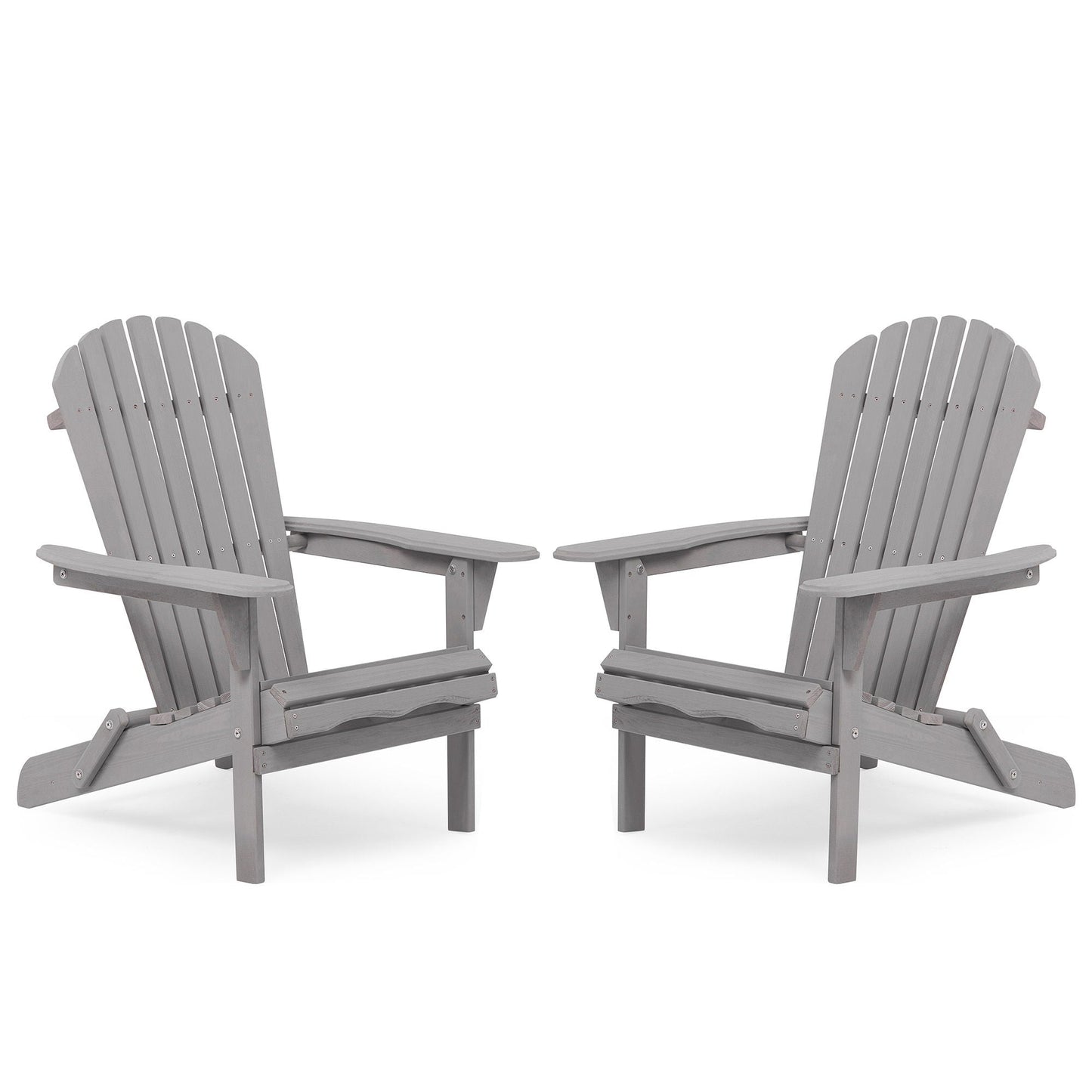 Set of Two Wooden Folding Adirondack Chairs