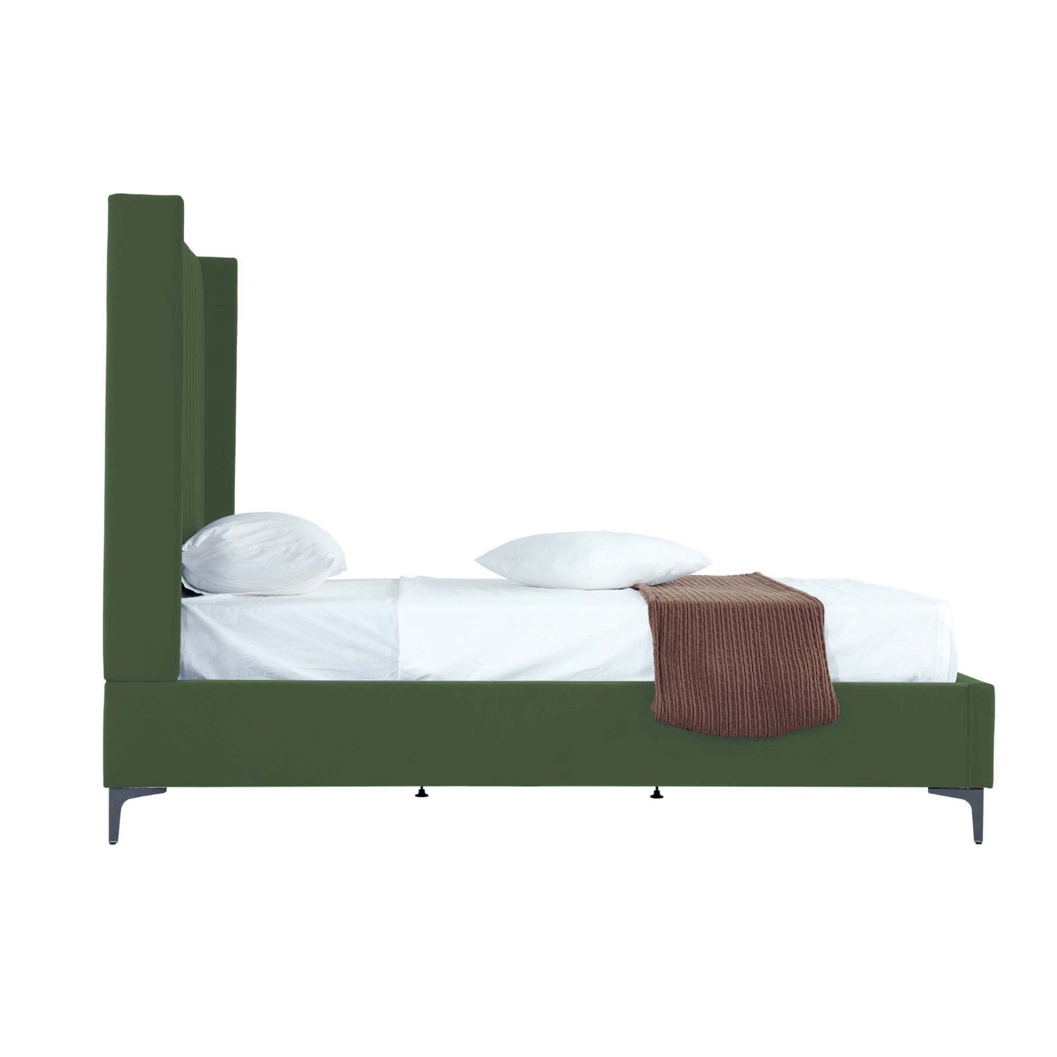 Promenade Bed with upholstered green headboard and slats by HouseOfZazla on Tampa Home & Garden Store