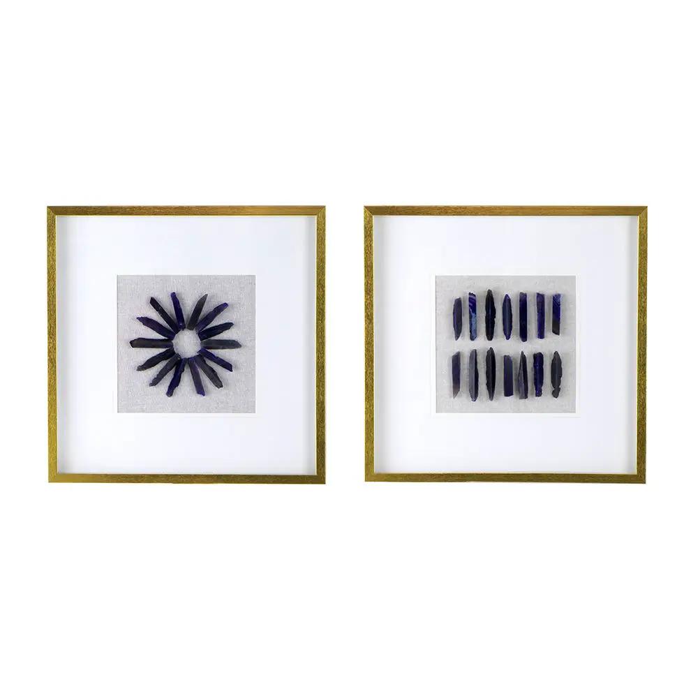 Grace Purple Agate Shadow Boxes Wall Art Set of 2