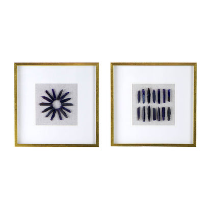 Grace Purple Agate Shadow Boxes Wall Art Set of 2 gold framed prints with purple agate slices on Tampa Home & Garden Store
