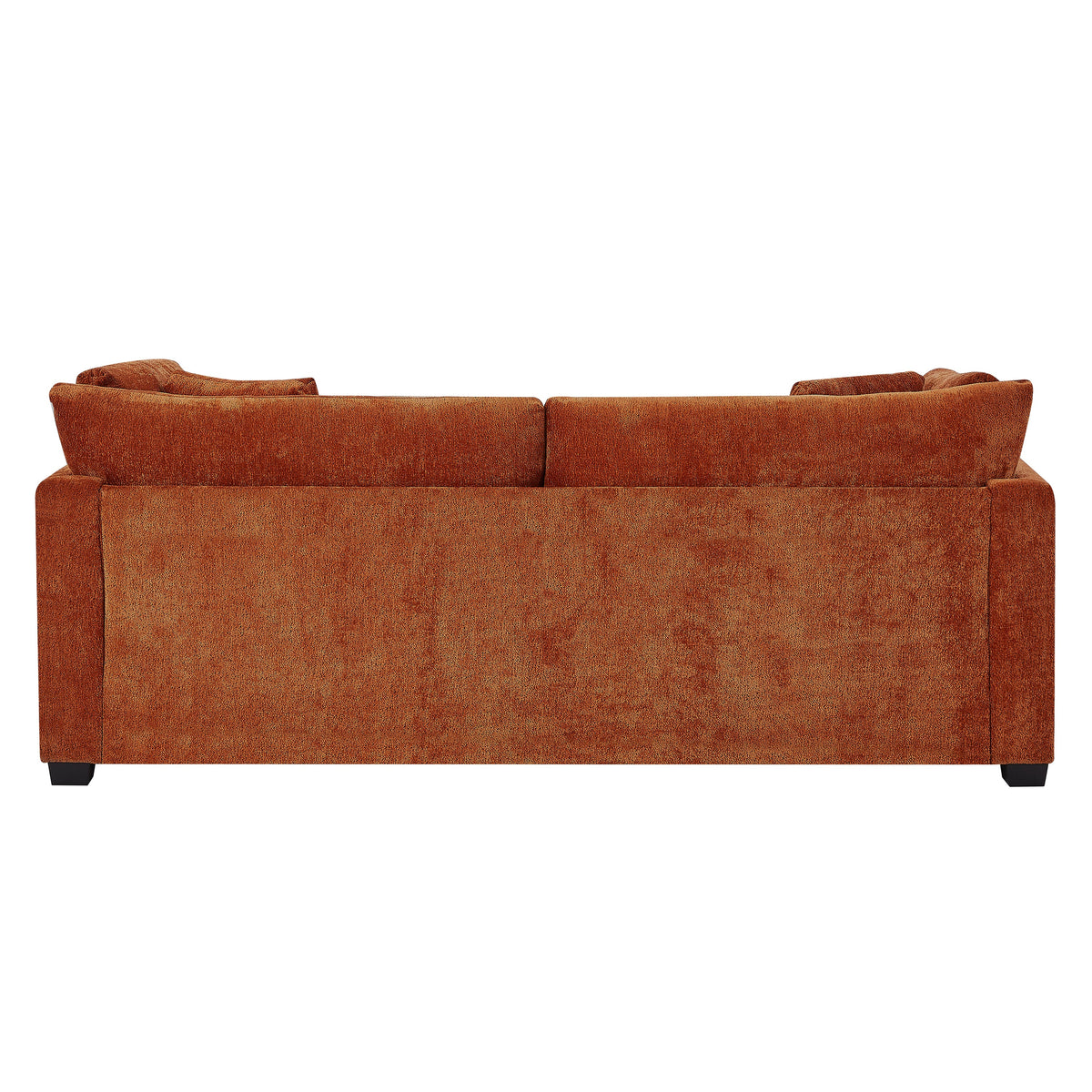 Modern Flared Arms Sofa in a Caramel Chenille