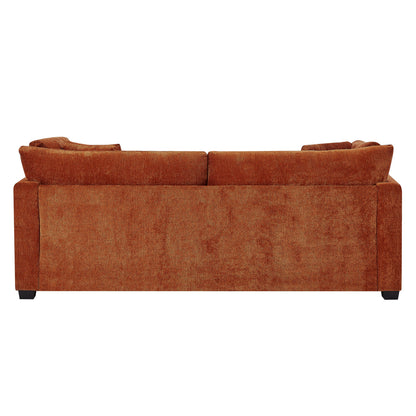 Modern Flared Arms Sofa in a Caramel Chenille