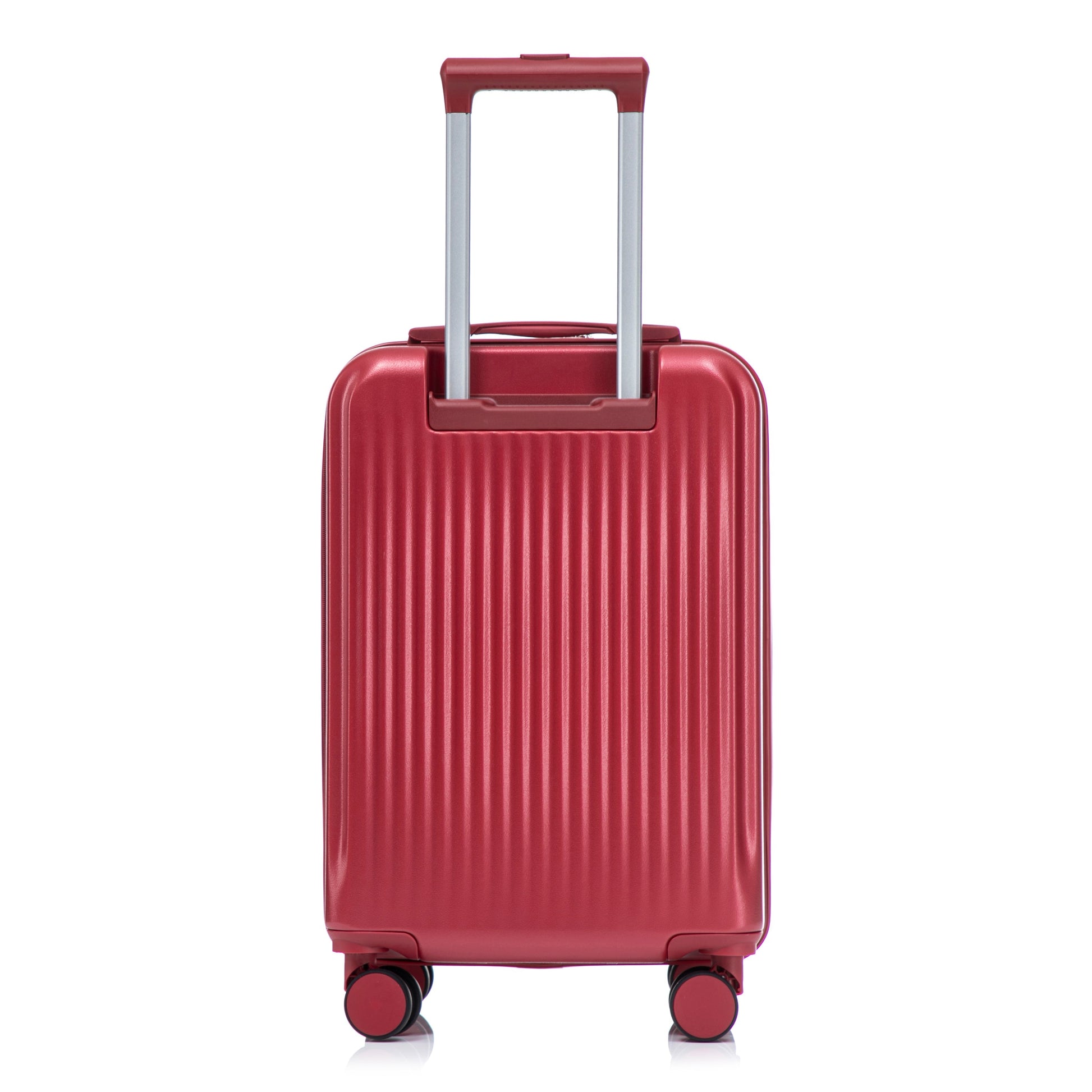 Red ABS spinner luggage with four wheels and telescoping handle HouseOfZazla luggage set on Tampa Home & Garden Store