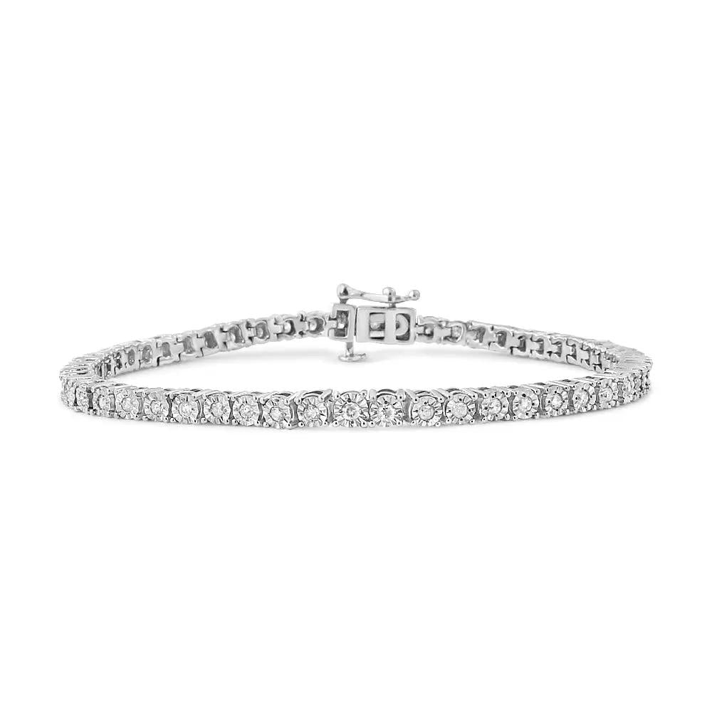 Miracle-Set Diamond Tennis Bracelet in .925 sterling silver, 1.0 ct tw, I-J color, I3 clarity on Tampa Home & Garden Store