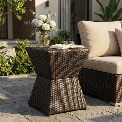 Calhoun Brown Wicker Outdoor Patio Table