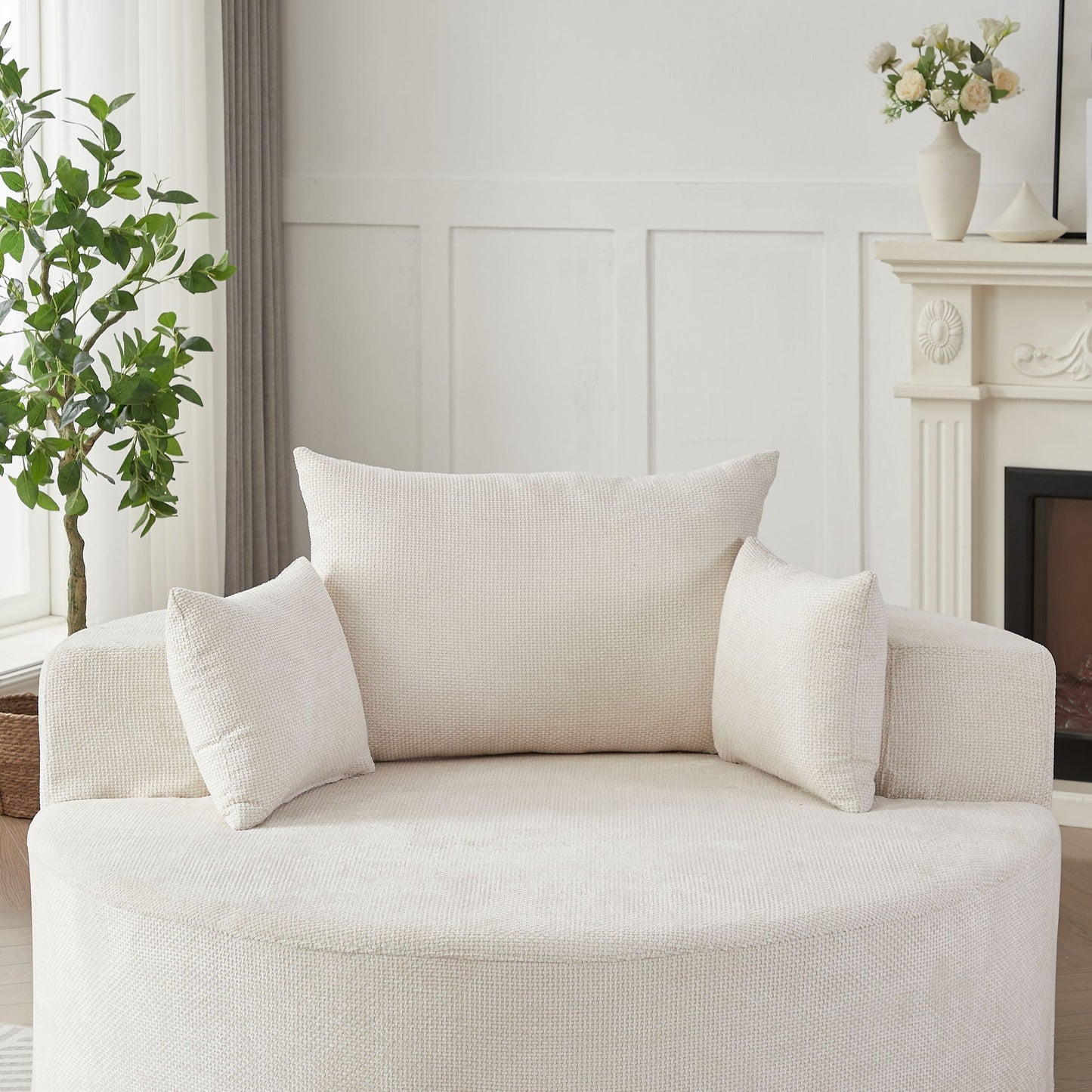 Modern Single Sofa and Swivel Sleeper Chair