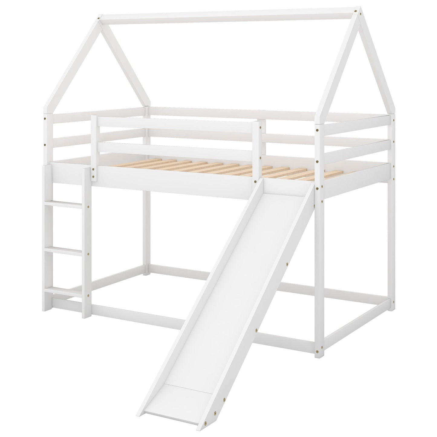 House Shape Bunk Bed With Slide And Ladder white bunk bed HouseOfZazla with house-frame top on Tampa Home & Garden Store
