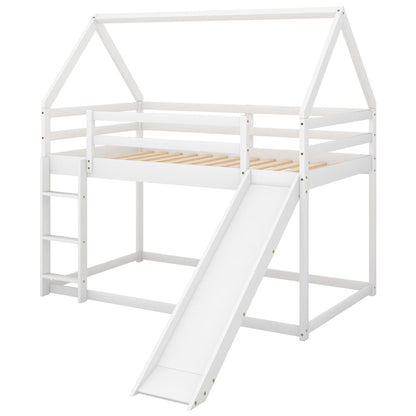 House Shape Bunk Bed With Slide And Ladder white bunk bed HouseOfZazla with house-frame top on Tampa Home & Garden Store