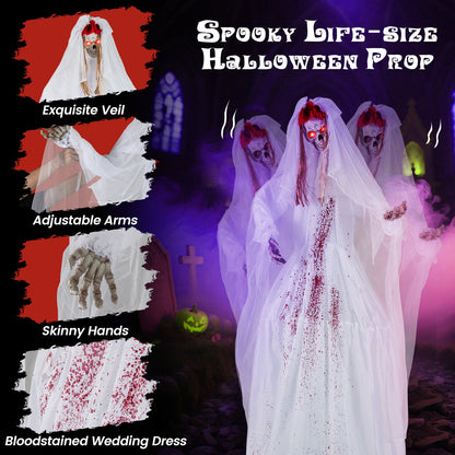Halloween animatronic standing bride 7.2 ft bloodied wedding dress with veil DirectDeals on Tampa Home & Garden Store