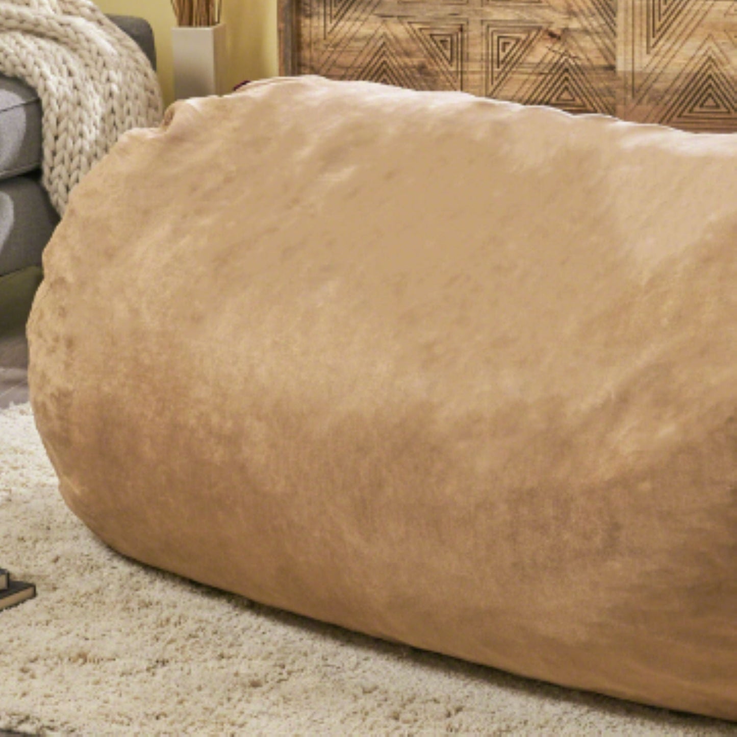Jasper Traditional Cylindrical Suede Bean Bag