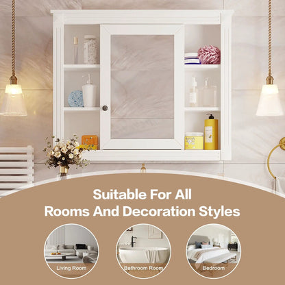 Wall Mounted Bathroom Storage Cabinet With Mirror