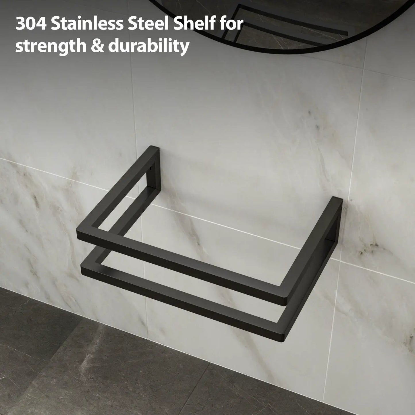 Wall Mount Sink Towel Bar Faucet Hole White