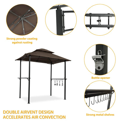 Outdoor Grill Gazebo and Double Tier Canopy