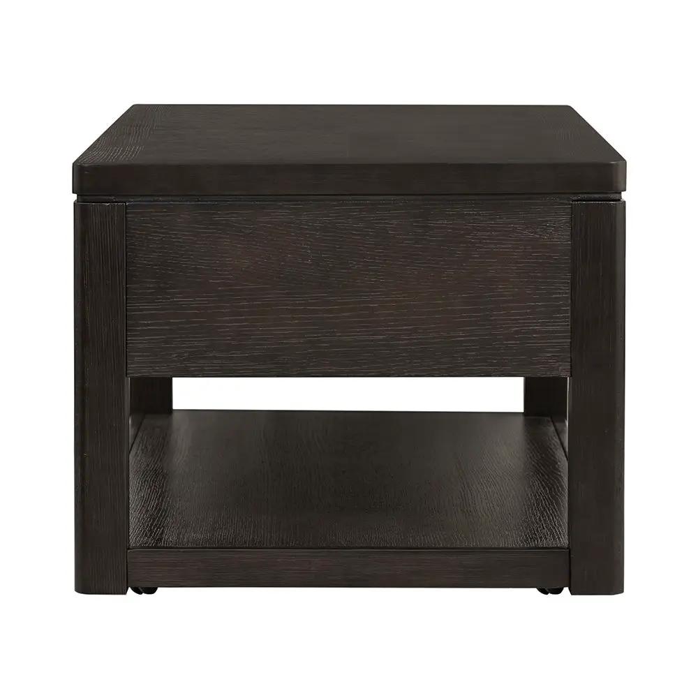 Elegant Wood End Table with Drawer and Shelf