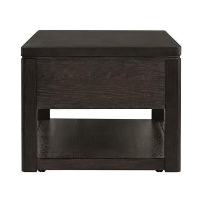 Elegant Wood End Table with Drawer and Shelf