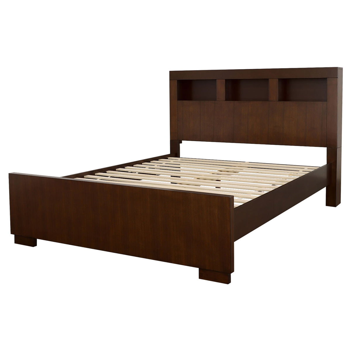 Ardino California King storage bed with bookcase headboard cappuccino by HouseOfZazla on Tampa Home & Garden Store