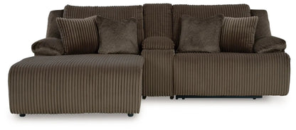 Top Tier Corduroy Reclining Sectional with Chaise