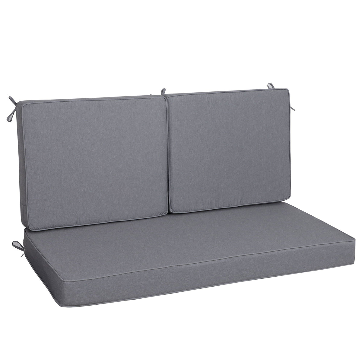 HouseOfZazla deep seat waterproof patio cushions in gray with tie straps, high resilience foam on Tampa Home & Garden Store