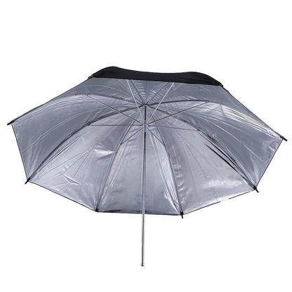 Portable Studio Video Flash Light Grained Umbrella Reflective Reflector Black Sliver Photo Photography Umbrellas - Tampa Home & Garden Store